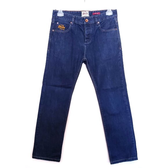 ⚪️ 3/$50 - Super Dry Japan Slim Dark Denim Jeans - Picture 1 of 16